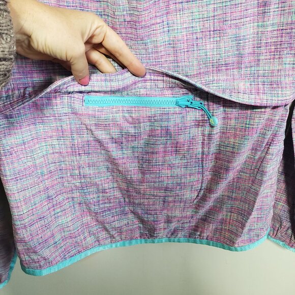 IVIVVA LULULEMON Full Zip Lightweight Jacket Windbreaker Packable Plaid Girls 14 - Picture 11 of 16